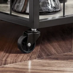 SoBuy Chariot de Service Roulant avec Plateau Repas Amovible et Desserte à Roulettes