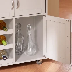 SoBuy Desserte de Cuisine Roulante avec Plan de Travail et Tiroirs, Marron Clair