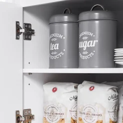 SoBuy Desserte Roulante avec Plateau, 2 Tiroirs et 2 Portes, Blanche