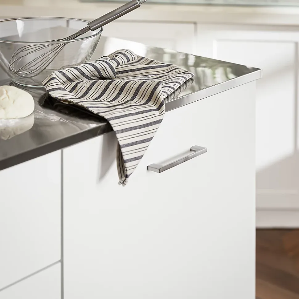 SoBuy Desserte Roulante pour Îlot Central avec Plan de Travail Inox, 1 Tiroir, 120x56x90 cm FKW117-W