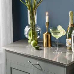 SoBuy FKW45-HG Desserte Roulante de Cuisine avec Armoire de Rangement, Chariot de Service sur Roulettes, Pratique et Fonctionnel