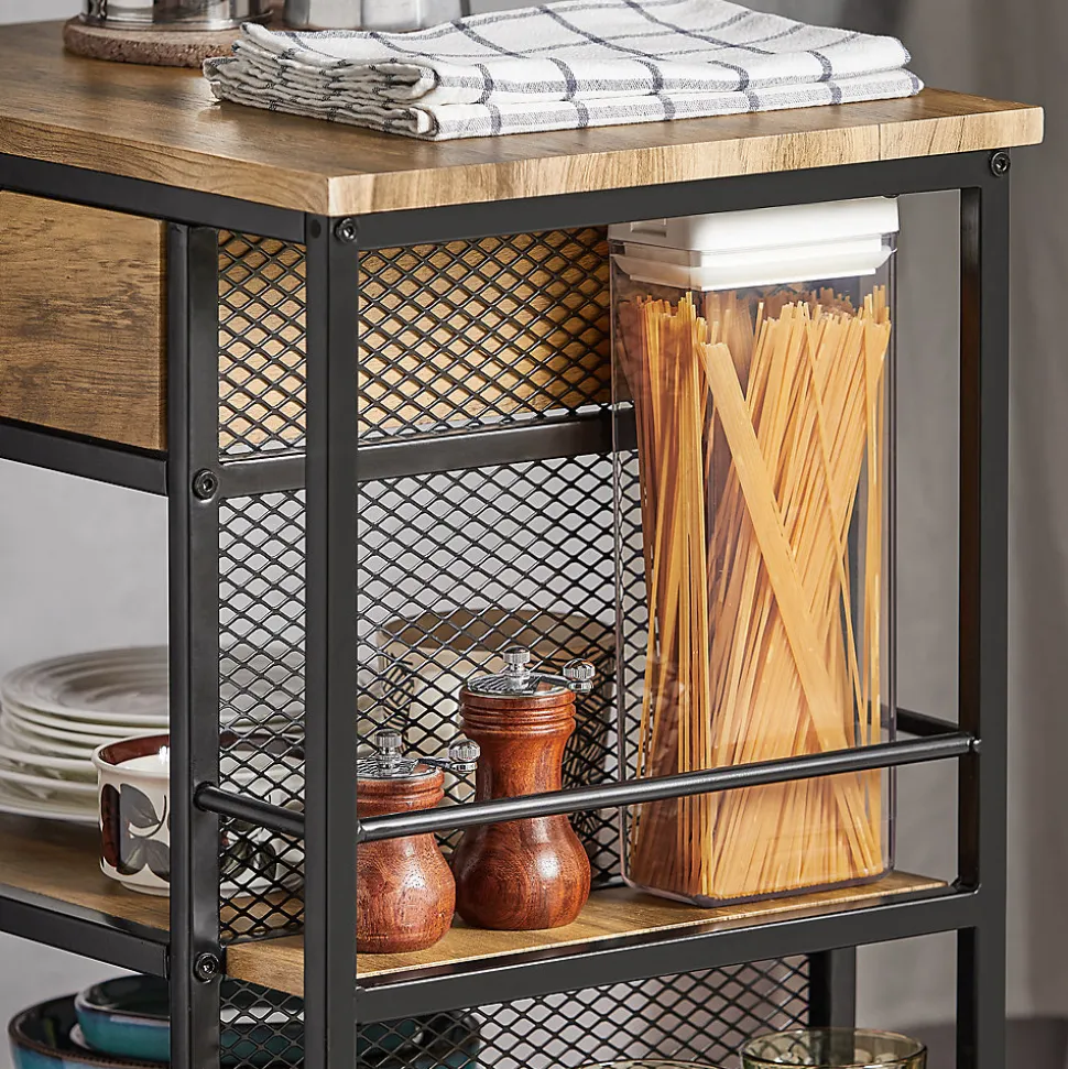 SoBuy FKW99-N Desserte de Cuisine Roulante Multifonctionnelle avec Roulettes, Chariot de Service Pratique