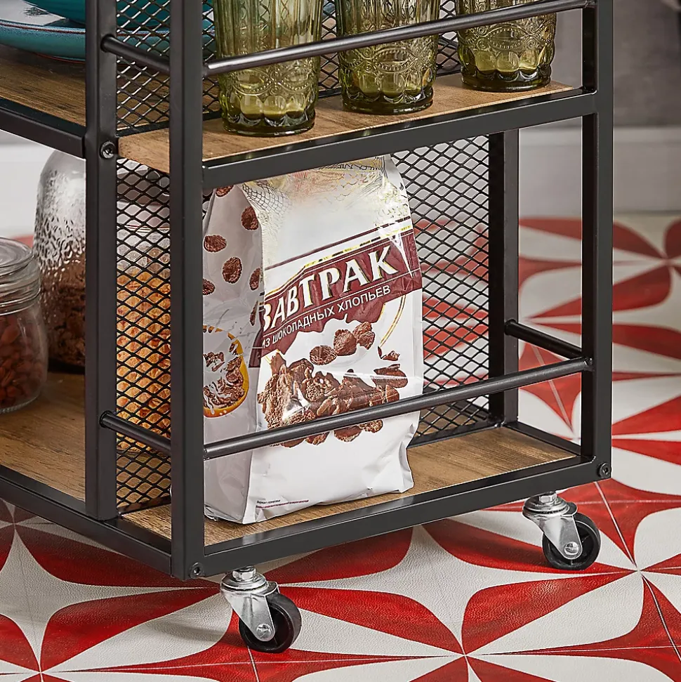 SoBuy FKW99-N Desserte de Cuisine Roulante Multifonctionnelle avec Roulettes, Chariot de Service Pratique