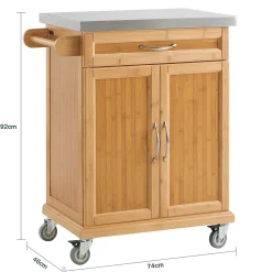 SoBuy FKW13-N Desserte roulante pour cuisine, chariot de service avec rangement, meuble pratique