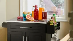 SoBuy FKW110-SCH Desserte Roulante Multifonctionnelle Chariot de Cuisine avec Roulettes Noir