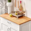 SoBuy FKW45-WN Desserte roulante de cuisine, chariot de service pratique, armoire de rangement, couleur blanc