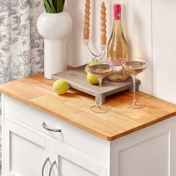 SoBuy FKW45-WN Desserte roulante de cuisine, chariot de service pratique, armoire de rangement, couleur blanc