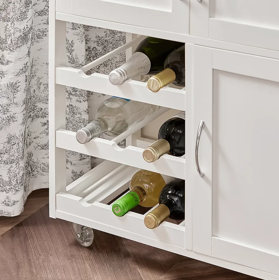 SoBuy FKW45-WN Desserte roulante de cuisine, chariot de service pratique, armoire de rangement, couleur blanc
