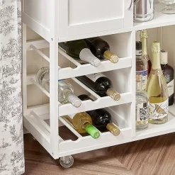 SoBuy FKW45-WN Desserte roulante de cuisine, chariot de service pratique, armoire de rangement, couleur blanc