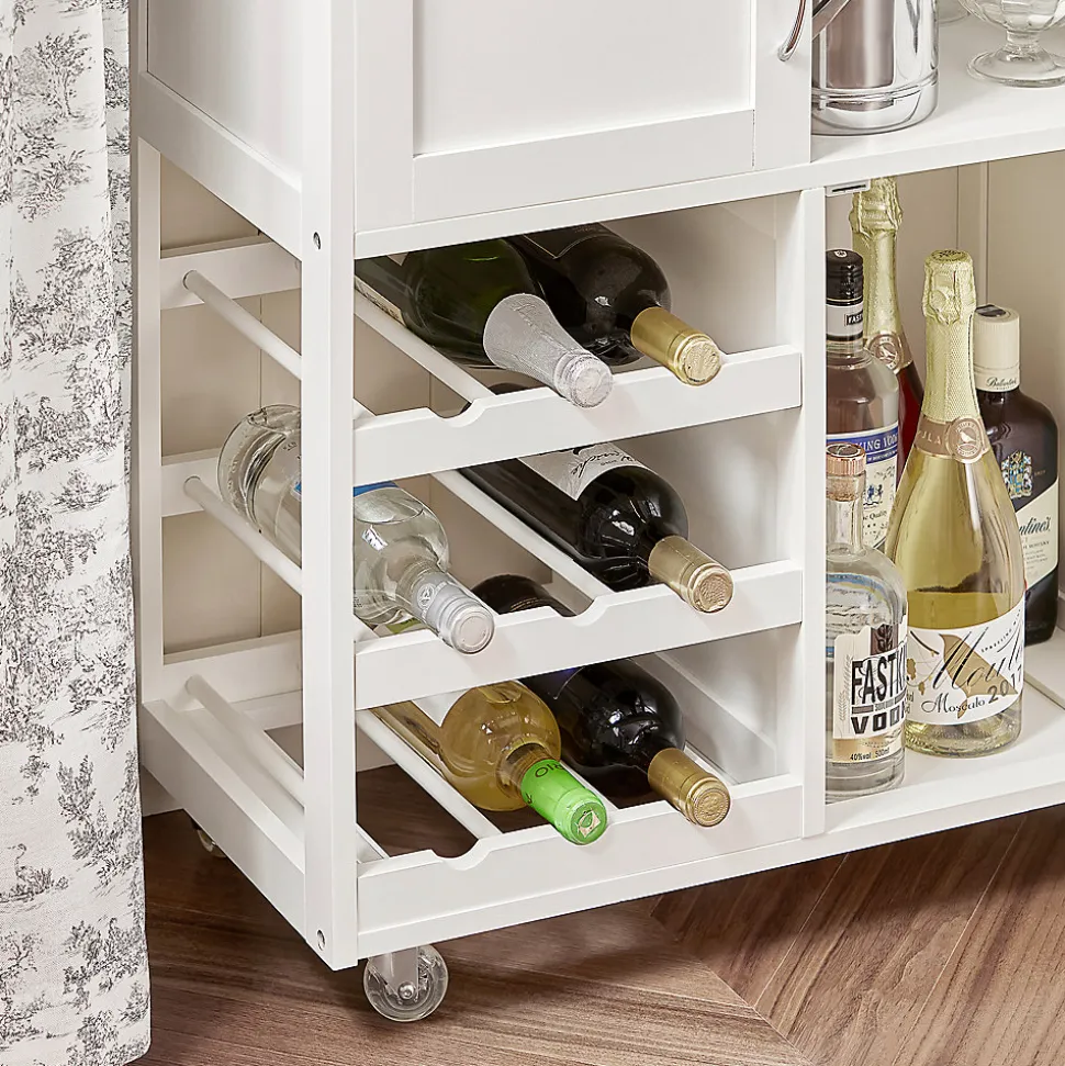 SoBuy FKW45-WN Desserte roulante de cuisine, chariot de service pratique, armoire de rangement, couleur blanc