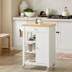 SoBuy FKW46-WN Desserte roulante chariot de cuisine avec rangement, blanc