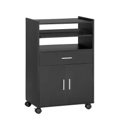 SoBuy FSB09-SCH Desserte micro-onde mobile avec roulettes, rangement pratique pour cuisine, couleur schiste