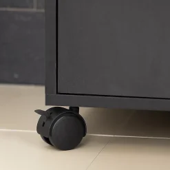 SoBuy FSB09-SCH Desserte micro-onde mobile avec roulettes, rangement pratique pour cuisine, couleur schiste