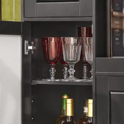 SoBuy FSB78-SCH Meuble Micro-Ondes avec 3 Portes, 1 Tiroir et Roulettes - Armoire de Cuisine Multi-Rangement Blanc