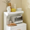 SoBuy FSB12-W Desserte Micro-onde à Roulettes Blanc Meuble de Rangement Cuisine Pratique