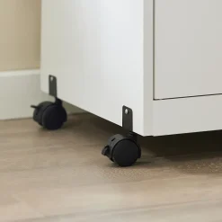 SoBuy FSB12-W Desserte Micro-onde à Roulettes Blanc Meuble de Rangement Cuisine Pratique