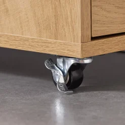 SoBuy Meuble de Rangement Étroit avec Roulettes, Chariot Compact Multi-Usages Naturel