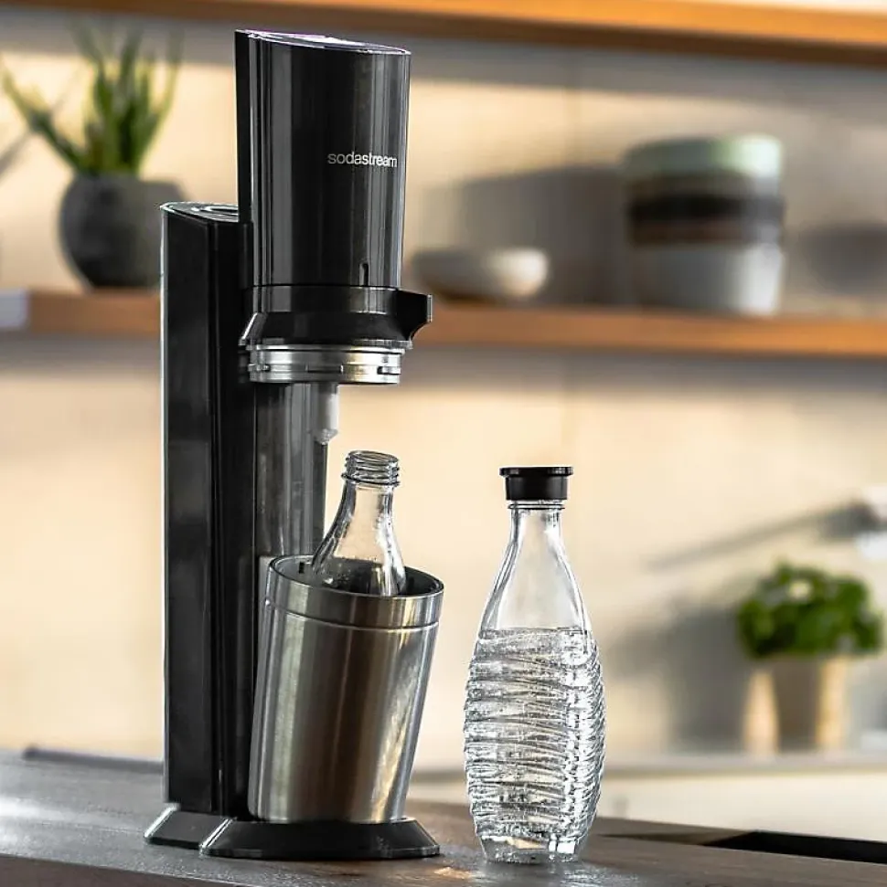 SodaStream Soda Maker Crystal 3 0 Promopack QC black Schwarz incl 3 Glasbottles (1016413490)