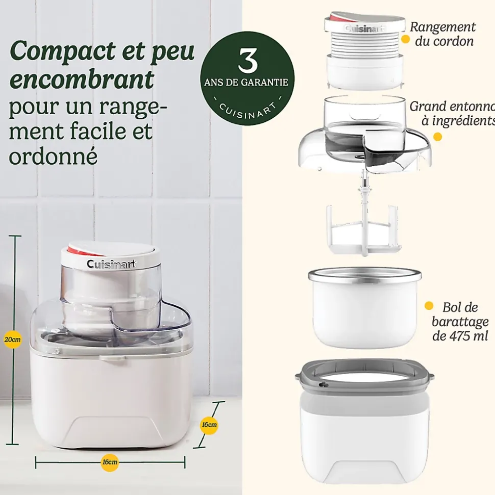 Sorbetière 475ml blanc Cuisinart ICEM10E core range