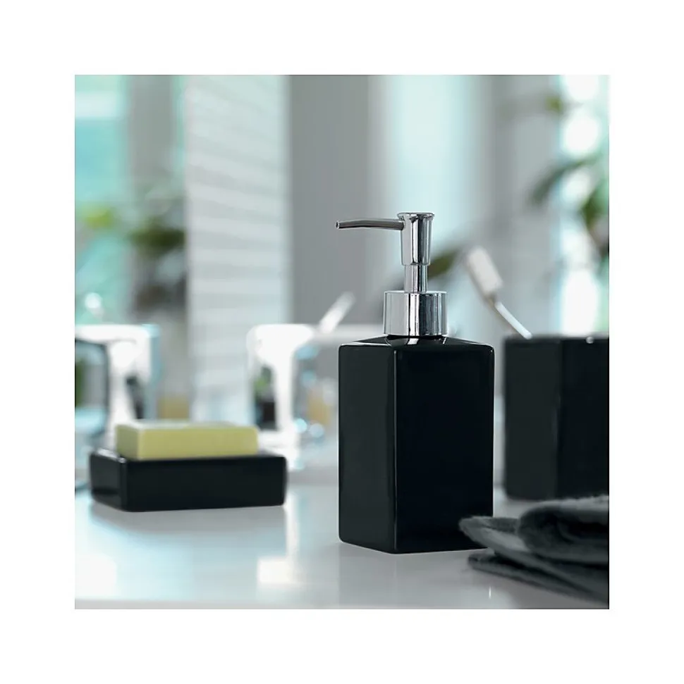 Spirella Distributeur de savon Céramique QUADRO Noir