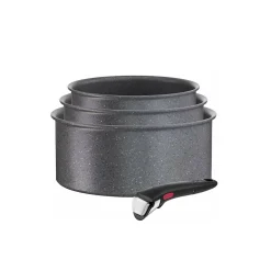 Série de 3 casseroles aluminium 16/18/20cm + 1 poignée noir Tefal L3969002 ingenio natural force