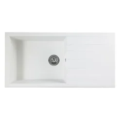 STRADOUR Evier a encastrer CUBE, en SMC BLANC UNI - 17, 1 bac, dim. 100 50 cm, vidage manuel