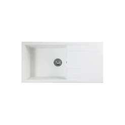 STRADOUR Evier a encastrer CUBE, en SMC BLANC UNI - 17, 1 bac, dim. 100 50 cm, vidage manuel