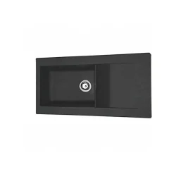 STRADOUR Evier a encastrer resine Lierra 1000x500mm 1 grande cuve - Noir - Fabrication francaise