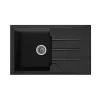 STRADOUR Evier cuisine a encastrer 1 bac + 1 egouttoir Aloa - Resine - 81 x 50 cm - Noir