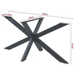 Structure de table Oberau acier 98 x 58 x 43 cm noir en.casa