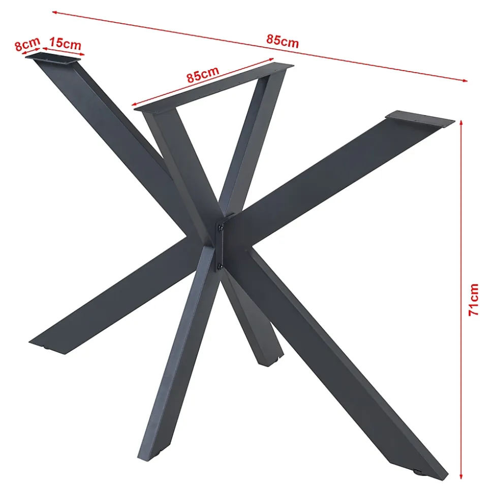 Structure de table Oberau acier 85 x 85 x 71 cm noir en.casa