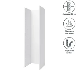 Structure pour colonne XL électroménager GoodHome Caraway Blanc H. 219 cm x l. 60 cm