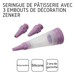 Stylo de pâtisserie et 3 embouts de décoration Zenker Sweet Sensation