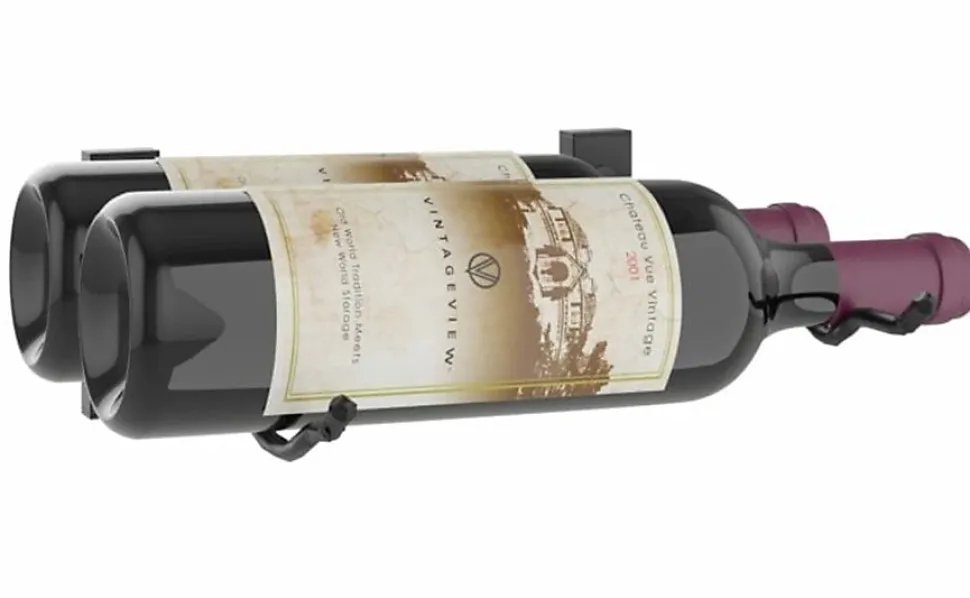 Support à bouteilles Série W pour 2 bouteilles profond, métal fini noir