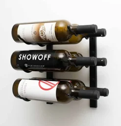 Support à bouteilles Série W1 pour 6 bouteilles, métal noir