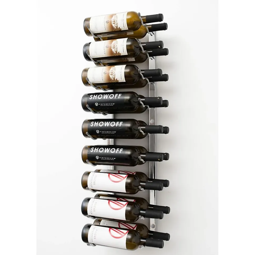 Support à bouteilles Série W3 pour 18 bouteilles, métal nickel brossé