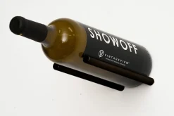 Support à bouteilles Vino Rails tiges en métal noir pour 1 Bouteille