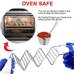 Support à tacos en acier inoxydable avec 2 tasses Herzberg HG04043