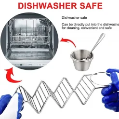 Support à tacos en acier inoxydable avec 2 tasses Herzberg HG04043