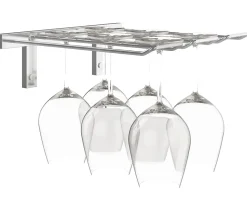 Support à verres Série W Support pour 6 verres, métal fini chrome