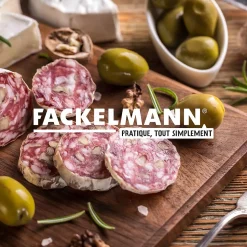 Support en bois pour saucisson sec avec crochets Fackelmann
