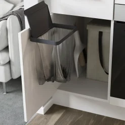 Support porte de placard pour sacs poubelles Kora GoodHome gris anthracite