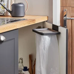 Support porte de placard pour sacs poubelles Kora GoodHome gris anthracite