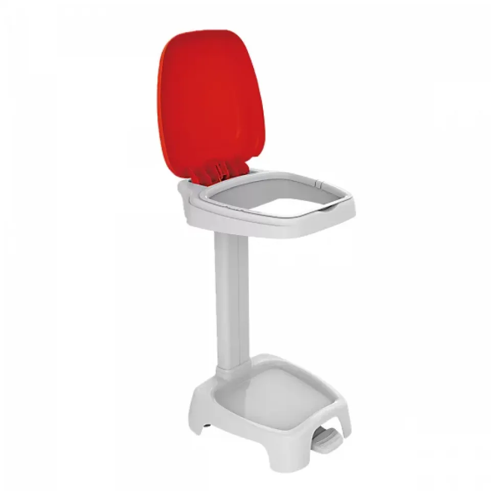 Support sac 120 L + couvercle rouge