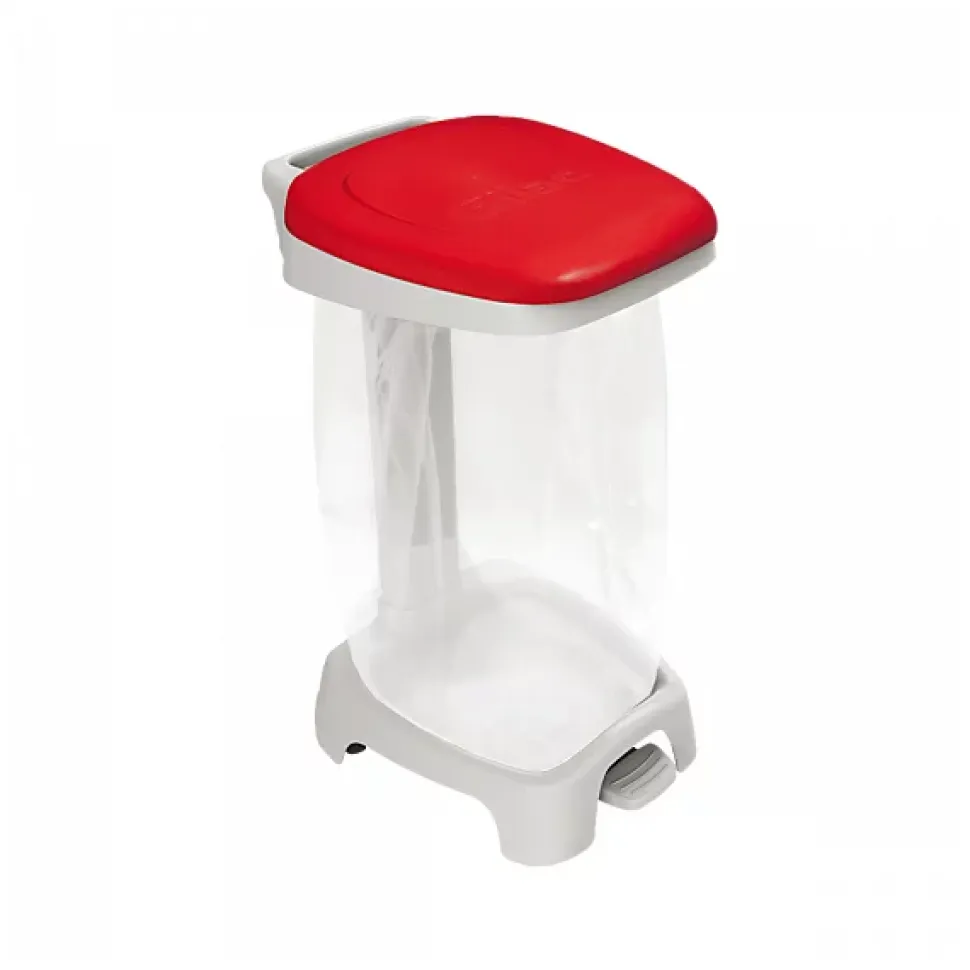 Support sac 120 L + couvercle rouge