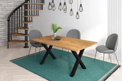 Supports Jeu de 2 Pieds en X en Bois massif laqué noir 72x72cm