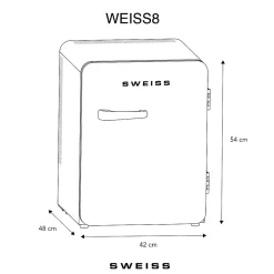 Sweiss WEISS8 - Mini bar vintage 31L beige