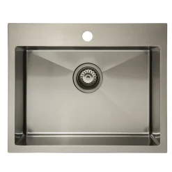 Swiss Aqua Technologies Timeless Évier de cuisine encastrable inox 304, 1 bac, 55x45x21 cm, Gun Metal brossé PVD