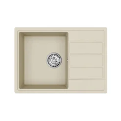 Swiss Aqua Technologies 62x44 cm évier avec égouttoir réversible en Granite, à encastrer, jasmin (SATSINKGE2J)
