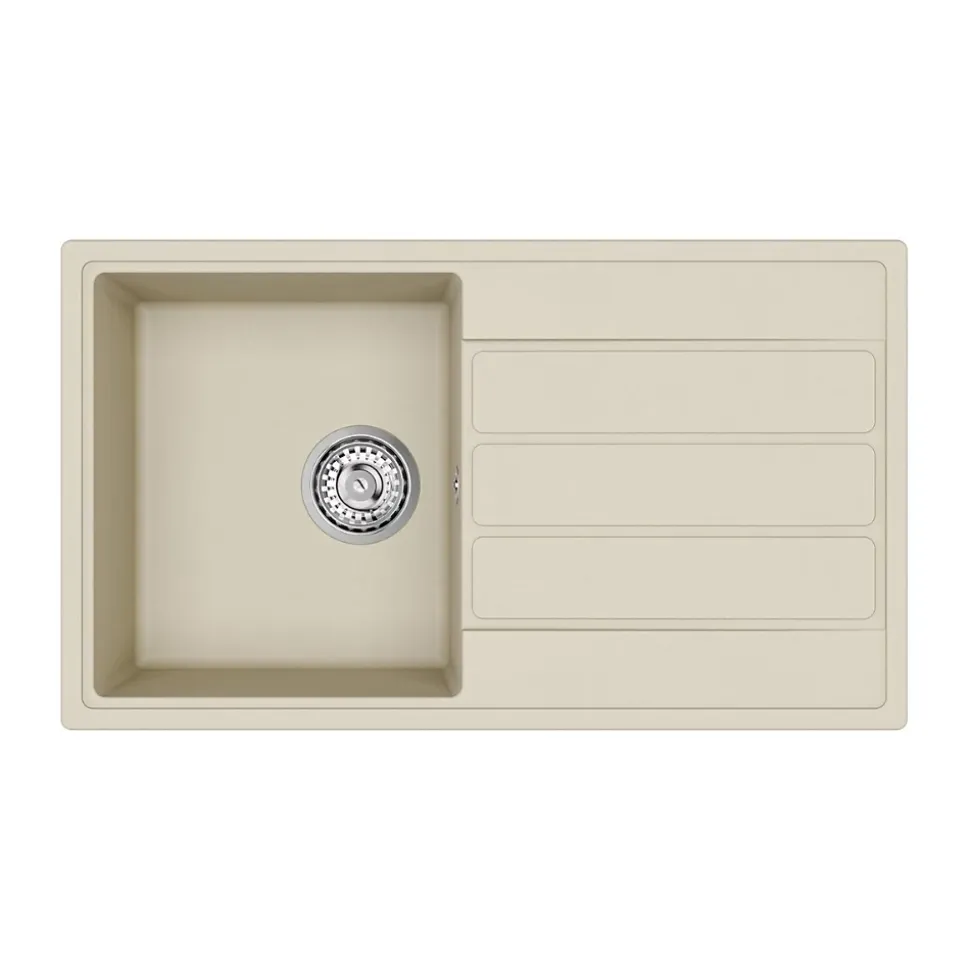 Swiss Aqua Technologies 76x44 cm évier avec égouttoir réversible en Granite, à encastrer, jasmin (SATSINKGE3J)